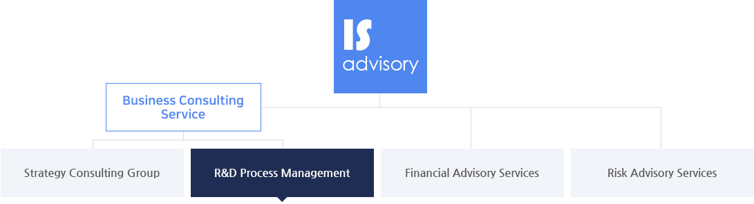 Business consulting 와 R&D 개발관리 사업 연계 참고 이미지